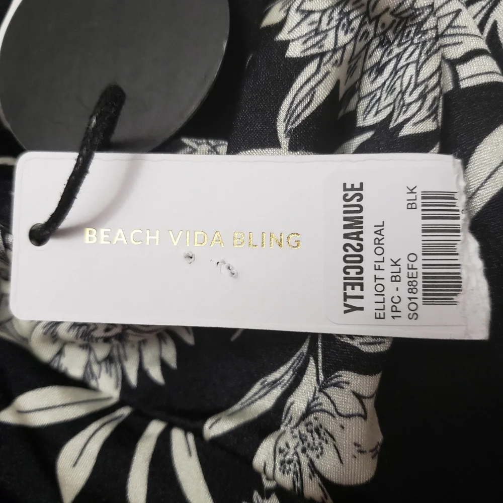 NWT Amuse Society Medium Elliot Floral Strappy One Piece Sexy Swimsuit